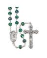  MULTI-COLORED MOSAIC GLASS BEAD ROSARY 
